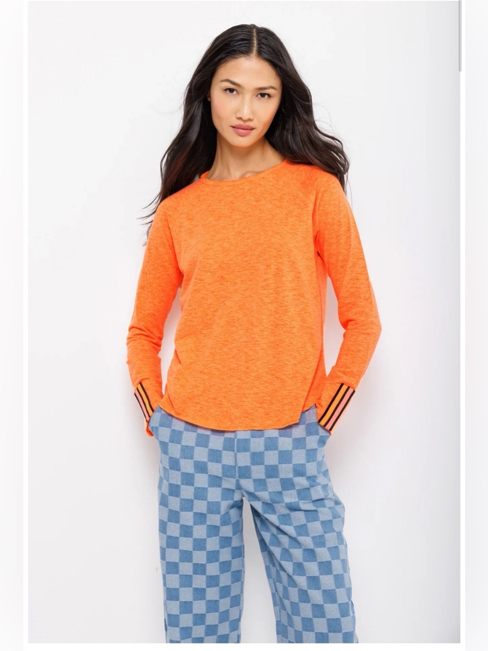 LISA TODD WEAR + REPEAT tangerine long sleeve tee sz S